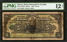 MEXICO. Banco Mercantil de Yucatan. 5 Pesos, 1897. P-S452A. PMG Fine 12 Net. Previously Mounted, Rust
(M548a). Printed by ABNC. PMG's pop report list...