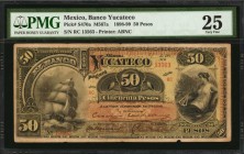 MEXICO. Banco Yucateco. 50 Pesos, 1898-99. P-S470a. PMG Very Fine 25.
(M567a). Printed by ABNC. PMG's pop report lists this note as the sole encapsul...