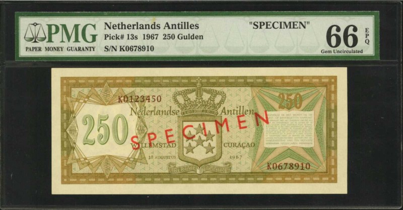 NETHERLANDS ANTILLES. Bank van de Nederlandse Antillen. 5 to 250 Gulden, 1967. P...