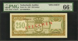NETHERLANDS ANTILLES. Bank van de Nederlandse Antillen. 5 to 250 Gulden, 1967. P-8s to 13s. Specimens. PMG Gem Uncirculated 66 EPQ & Superb Gem Uncirc...