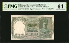 PAKISTAN. Government of Pakistan. 5 Rupees, ND (1948). P-2. PMG Choice Uncirculated 64.
Overprint on India P-23a. Signature of Deshmukh. A nearly Gem...