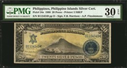 PHILIPPINES. Philippine Islands Silver Certificate. 20 Pesos, 1908. P-34e. PMG Very Fine 30 EPQ.
Printed by USBEP. Signatures of F.B. Harrison & A.P....