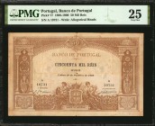 PORTUGAL. Banco de Portugal. 50 Mil Reis, 1898-1900. P-77. PMG Very Fine 25.
Watermark of allegorical heads. Arms at bottom center with facing allego...