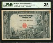PORTUGAL. Banco de Portugal. 50 Mil Reis, 1910. P-85. PMG Choice Very Fine 35.
An extremely scarce 50 Mil Reis design that is offered here in a mid-g...