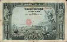 PORTUGAL. Banco de Portugal. 50 Mil Reis, 1907. P-85. Fine.
Just edge tears to mention on this larger format 50 Mil Reis note. The pillar at left dis...