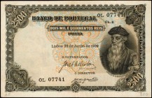 PORTUGAL. Banco de Portugal. 2.5 Mil Reis, 1909. P-107. Very Fine.
An attractive Very Fine example of this 2 1/2 Mil Reis note. A dark design with co...