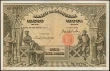 PORTUGAL. Banco de Portugal. 10 Mil Reis, 1910. P-108a. Extremely Fine.
An ornate design of five allegorical figures representing Sculpture, Painting...
