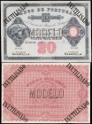 PORTUGAL. Banco de Portugal. 20 Mil Reis, 18xx. P-Unlisted. Front & Back Proofs. About Uncirculated.
2 pieces in lot. A pair of Front and Back Proofs...