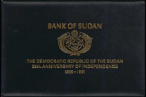 SUDAN. Bank of Sudan. 25 Piastres to 20 Pounds, 1981. P-16 to 22. Specimen Booklet. Uncirculated.
7 pieces in lot. A lovely Specimen booklet issued b...