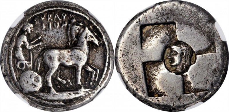 SICILY. Syracuse. The Gameroi, ca. 500-490/86 B.C. AR Tetradrachm (17.21 gms). N...