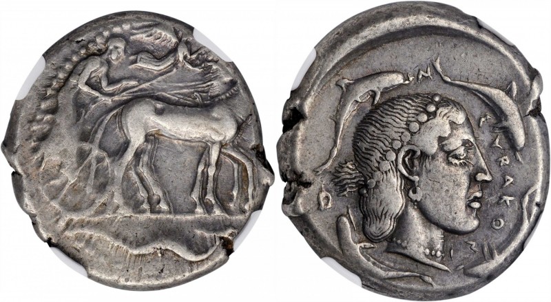 SICILY. Syracuse. Second Democracy, 466-406 B.C. AR Tetradrachm (17.53 gms), ca....