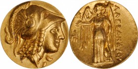 MACEDON. Kingdom of Macedon. Time of Alexander III (the Great) to Philip III, 336-317 B.C. AV Stater, Amphipolis Mint, ca. 325-319 B.C. ICG AU 50.
Pr...