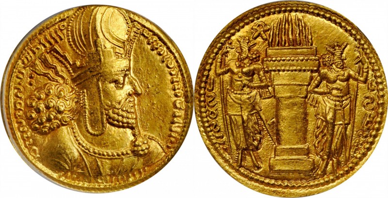 SASSANIAN EMPIRE. Shahpur I, A.D. 240-272. AV Dinar (7.34 gms), Mint I ("Ctesiph...