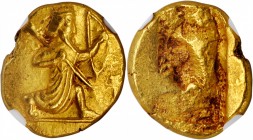 PERSIA. Achaemenidae. Xerxes II to Artaxerxes II, ca. 420-375 B.C. AV Daric (8.33 gms), Sardes Mint. NGC MS, Strike: 5/5 Surface: 3/5. Scuff.
Carradi...