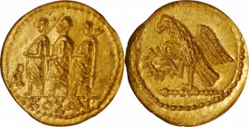 SKYTHIA. Geto-Dacians. Koson. AV Stater, Mid 1st Century B.C. NGC GEM UNCIRCULATED.
RPC-1, 1701A; HGC-3.2, 2049. Obverse: Roman consul accompanied by...