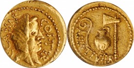 JULIUS CAESAR. AV Stater, Rome Mint; A. Hirtius, praetor, 46 B.C. ICG VF 35.
Cr-466/1; CRI-56; Calico-37b; Syd-1018. Obverse: C CAESAR COS TER, veile...
