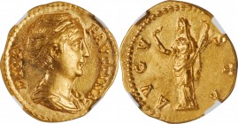 DIVA FAUSTINA SENIOR (WIFE OF ANTONINUS PIUS), died A.D. 140/1. AV Solidus (7.13 gms), Rome Mint, struck under Antoninus Pius, ca. A.D. 147-150. NGC C...