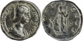 MANLIA SCANTILLA (WIFE OF DIDIUS JULIANUS). AE Sestertius (19.61 gms), Rome Mint, struck under Didius Julianus, A.D. 193. NGC VF, Strike: 5/5 Surface:...