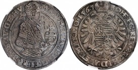 AUSTRIA. 60 Kreuzer (GuldenTaler), 1565. Kuttenberg Mint. Maximilian II. NGC AU-50.
Dav-44. A nicely preserved example displaying nearly complete bol...