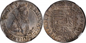 AUSTRIA. Taler, ND (1564-95). Hall Mint. Ferdinand II as Archduke. NGC MS-63+.
Dav-8094. Sole third finest certified of the Davenport number on eithe...