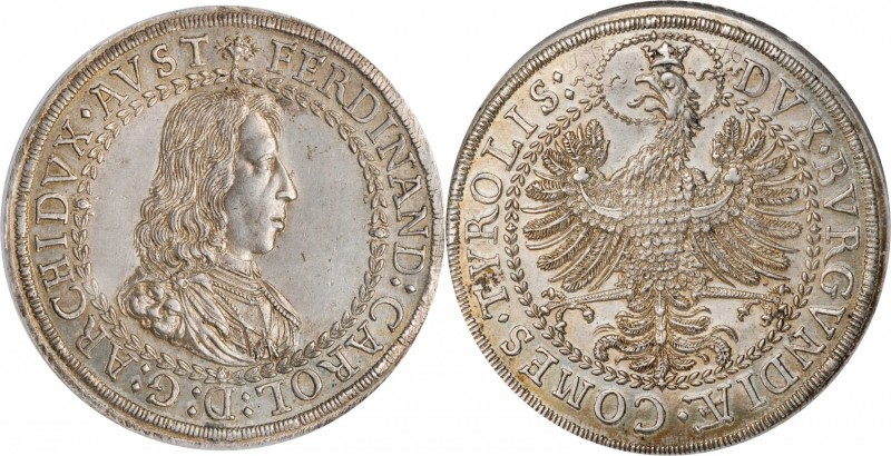 AUSTRIA. 2 Talers, ND (1646). Hall Mint. Ferdinand Charles. NGC Unc Details--Gra...