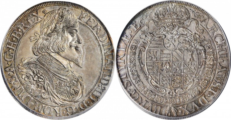 AUSTRIA. Taler, 1651. Graz Mint. Ferdinand III. PCGS MS-63 Gold Shield.
Dav-319...