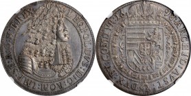AUSTRIA. Taler, 1698/7. Hall Mint. Leopold I. NGC MS-63.
Dav-3245; KM-1303.4. The only Mint State graded example of the overdate on the NGC populatio...