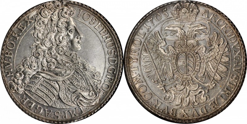 AUSTRIA. Taler, 1705-IMH. Vienna Mint. Joseph I. NGC MS-62.
Dav-1013; KM-1444. ...