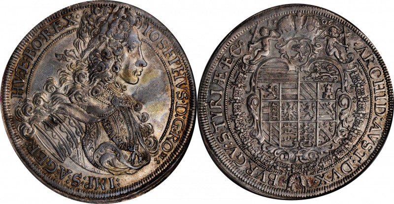AUSTRIA. Taler, 1706. Graz Mint. Joseph I. NGC AU-53.
Dav-1015; KM-1464. A nice...