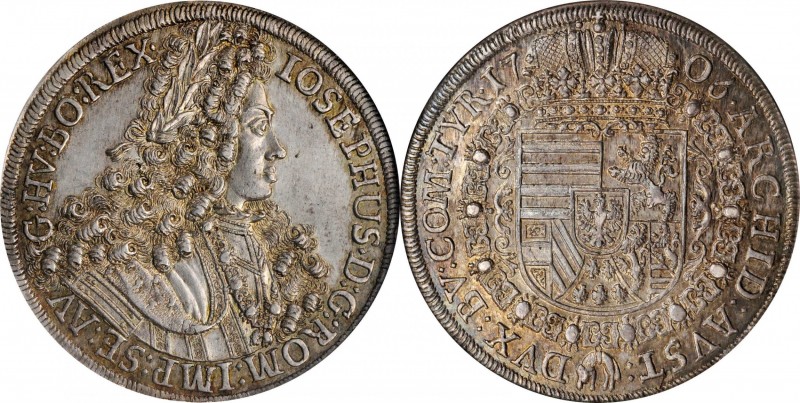 AUSTRIA. Taler, 1706. Hall Mint. Joseph I. NGC MS-64.
Dav-1018; KM-1438.1. Tied...