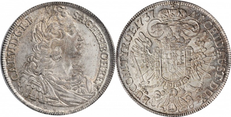 AUSTRIA. Taler, 1737. Prague Mint. Charles VI. PCGS MS-64 Gold Shield.
Dav-1087...