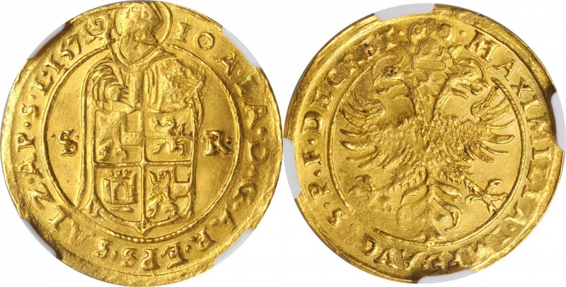 AUSTRIA. Salzburg. 2 Ducats, 1571. Johann Jakob Khuen von Belasi. NGC MS-63.
Fr...