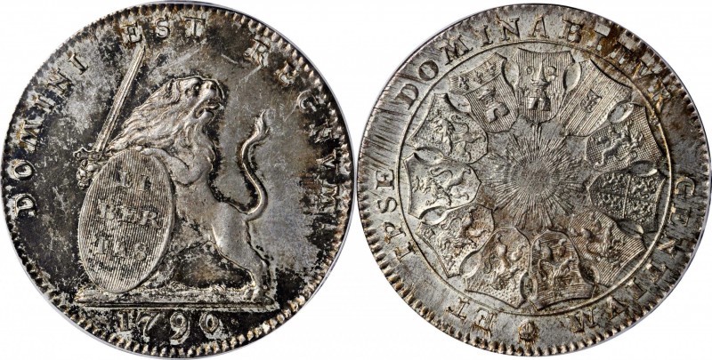 AUSTRIAN NETHERLANDS. 3 Florins, 1790. PCGS MS-63+ Gold Shield.
Dav-1285; KM-50...