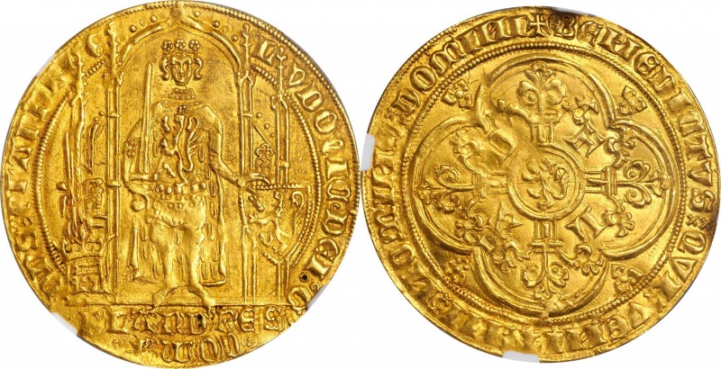 BELGIUM. Flanders. Flandres d'Or (Franc a Pied), ND (1346-84). Ghent Mint. Louis...