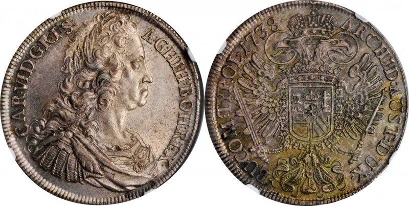 BOHEMIA. Taler, 1738. Prague Mint. Charles VI. NGC MS-61.
Dav-1087; KM-1503.2. ...