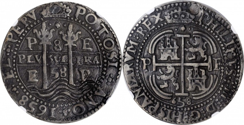 BOLIVIA. "Royal" Presentation 8 Reales, 1658-P E. Potosi Mint. Philip IV. NGC EF...