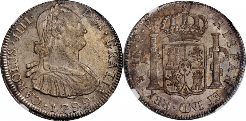 BOLIVIA. 4 Reales, 1799-PTS PP. Potosi Mint. Charles IV. NGC MS-63.
KM-72. Rath...