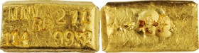 BRAZIL. Morro Velho 4 oz. Gold Bar, ND (ca. 1950). AS MADE.
114.07 gms. Brilliant and lustrous, essentially as produced, this bar features stamps rel...