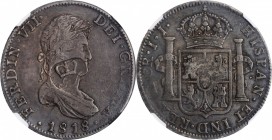 BRITISH HONDURAS. British Honduras - Mexico. Dollar (6 Shillings 1 Penny), ND (1810-20). NGC EF-40.
KM-2; Prid-2. Raised crowned script "GR" within o...