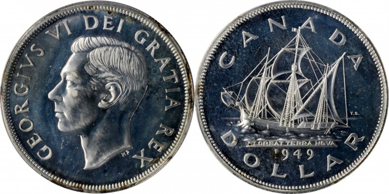 CANADA. Dollar, 1949. Ottawa Mint. PCGS SPECIMEN-66 Gold Shield.
KM-47. A premi...