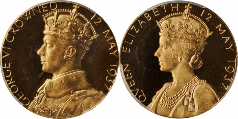 GREAT BRITAIN. George VI & Elizabeth Coronation Gold Medal, 1937. London Mint. P...