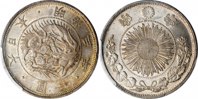 JAPAN. Yen, Year 3 (1870). Mutsuhito (Meiji). PCGS MS-64 Gold Shield.
Dav-273; ...