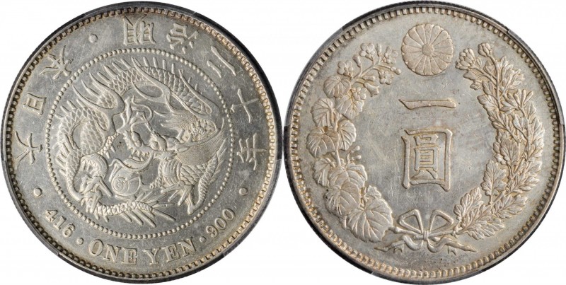 JAPAN. Yen, Year 20 (1887). Mutsuhito (Meiji). PCGS MS-62 Gold Shield.
KM-Y-A25...