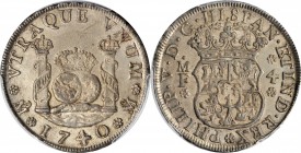 MEXICO. 4 Reales, 1740/30-Mo MF. Mexico City Mint. Philip V. PCGS AU-58 Gold Shield.
KM-94; Yonaka-M4-40a; Gil-M-4-12a. A pleasing example of this to...