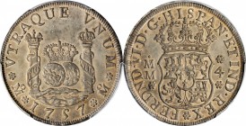 MEXICO. 4 Reales, 1757-Mo MM. Mexico City Mint. Ferdinand VI. PCGS AU-55 Gold Shield.
KM-95; Yonaka-M4-57; Gil-M-4-31. A boldly struck and highly att...