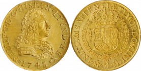 MEXICO. 8 Escudos, 1743/2-Mo MF. Mexico City Mint. Philip V. PCGS AU-55 Gold Shield.
Fr-8; KM-148; Onza-440. Pale yellow colored with strong detail w...