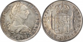 MEXICO. 8 Reales, 1776-Mo FM. Mexico City Mint. Charles III. PCGS AU-55 Gold Shield.
KM-106.2; Cal-Type 103 #921; FC-57. A charming example of this e...