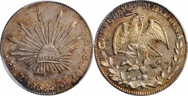 MEXICO. 4 Reales, 1868-Zs YH. Zacatecas Mint. PCGS MS-62 Gold Shield.
KM-375.9. Warmly toned with faint hints of iridescence deepening along a sectio...
