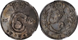 NORWAY. Krone (4 Mark), 1693-PG. Christiania mint. Christian V. NGC AU-55.
Dav-3663; KM-148.1; Sieg-38; Ahl-75; H-55. A boldly struck survivor much n...