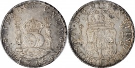PERU. 8 Reales, 1759-L JM. Lima Mint. Ferdinand VI. PCGS AU-55 Gold Shield.
KM-55.1; FC-9; Gil-L-8-10; Yonaka-L8-59. Variety with both mintmarks dott...
